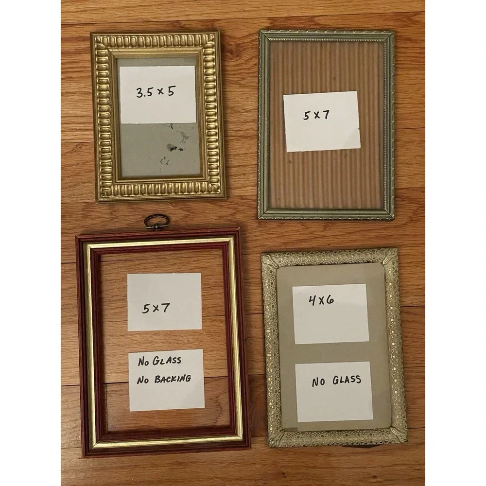 Assorted Small Picture Frames Golden‎ Gallery Wall 3.5x5, 4x6, 5x7